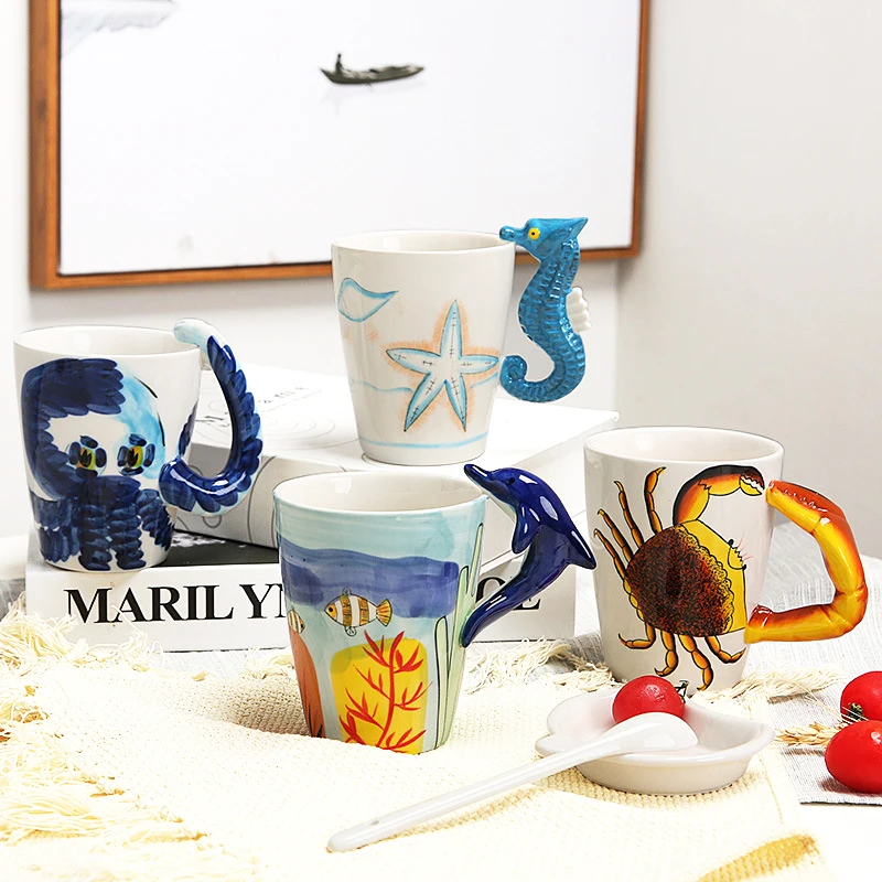 Amazon Hot Sale Animal Porcelain Coffee Cup Custom Logo 3D Ceramic Mug