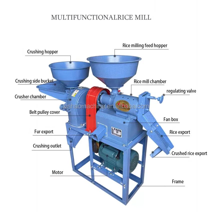 Corn grinder Rice milling machine multi-functional small combined grain stripping machine