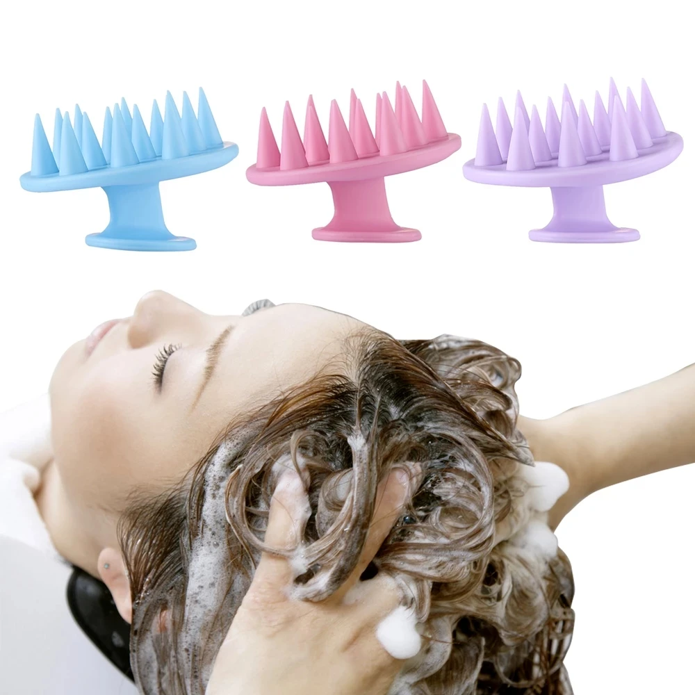 Private logo Hair Scalp Massager Silicone Scalp Hair Massage Shampoo Brush