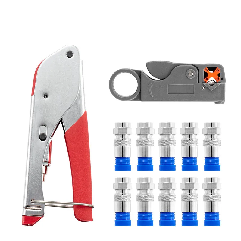 Stripper and Crimper Tool Combination Suitable for Rg59 Rg6 F Coaxial Cable Crimper