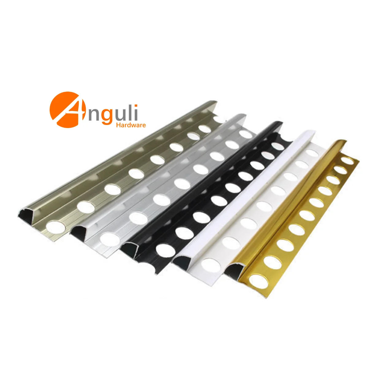 Anguli Ceramic Decorative Gold Color Round Edge Corner Tile Trim Aluminum