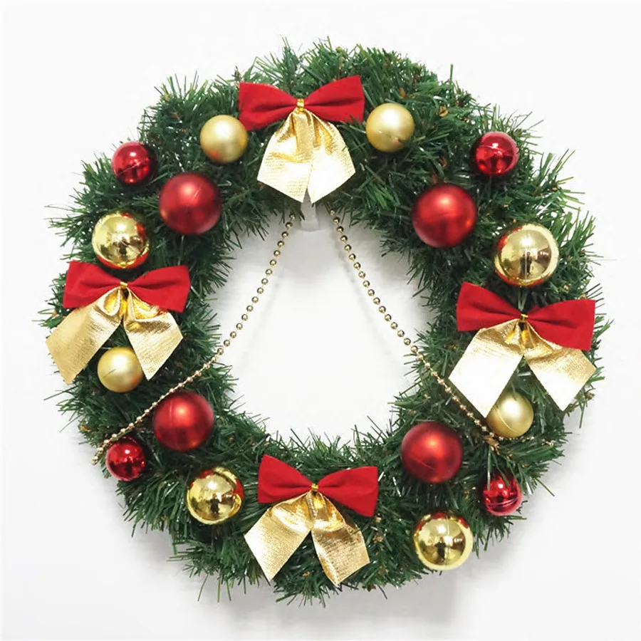 
30cm christmas ball wreath for front santa door decorative Christmas Santa wreath 