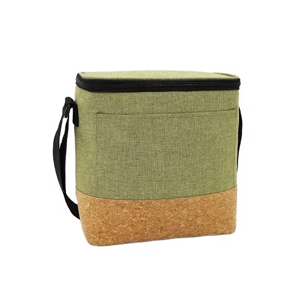new material cork fabric lunch cooler bag