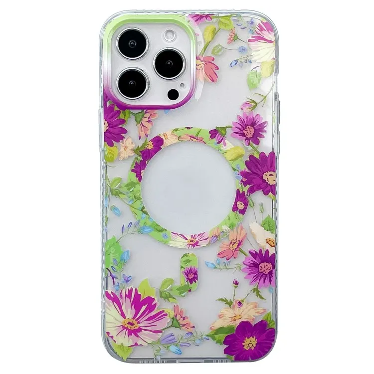 2023 New arrivals Flower Trendy Mobile Phone Cover for iPhone 13 14 Pro 13 Pro Max magnetic phone case dropshipping