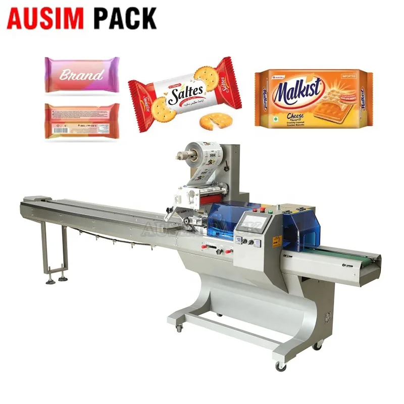 Automatic Chocolate Pieces Flow Wrapper Packing Machine Automatic Toilet Soap Bar Plastic Film Pillow Horizontal Packing Machine