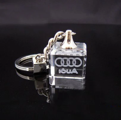 Personalized ENGRAVED crystal square cube keychain MH-YS0456