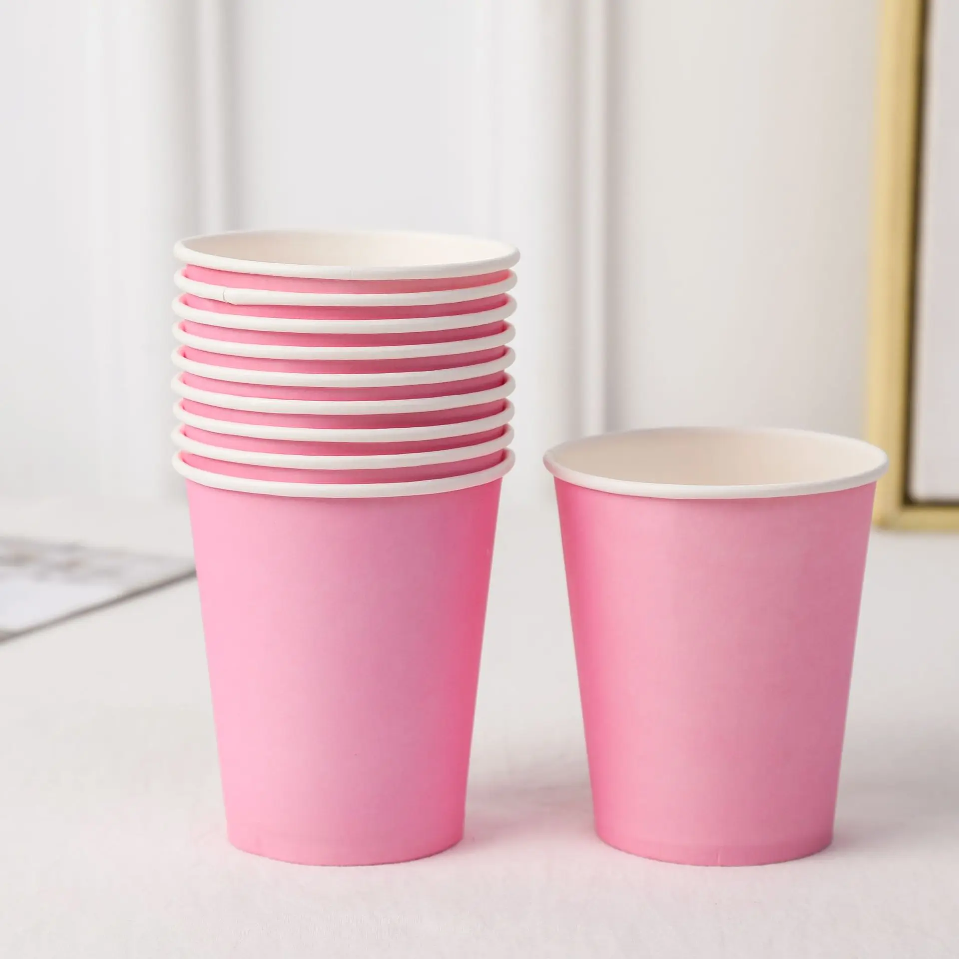 Wholesale Birthday Colorful Paper Cups Disposable Paper Cups Party Drinking Cups