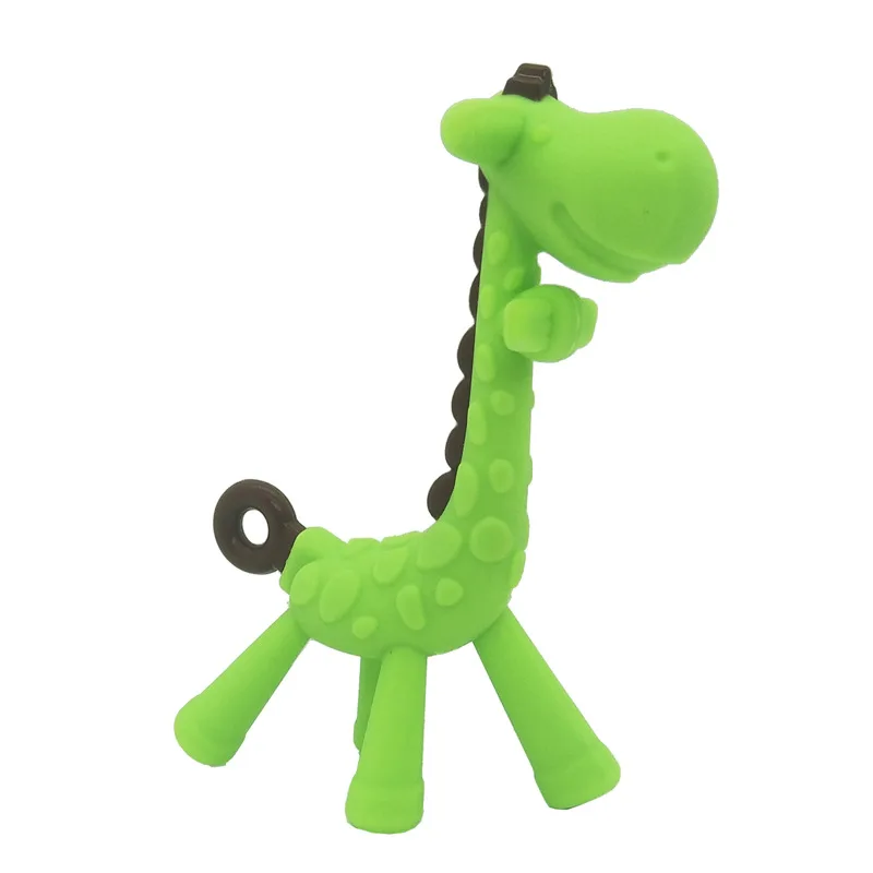 Animal Giraffe Shape Bpa Free Food Grade Baby Rubber chewing toys Silicone Baby Teether baby products  Productos para bebes (1600186818191)