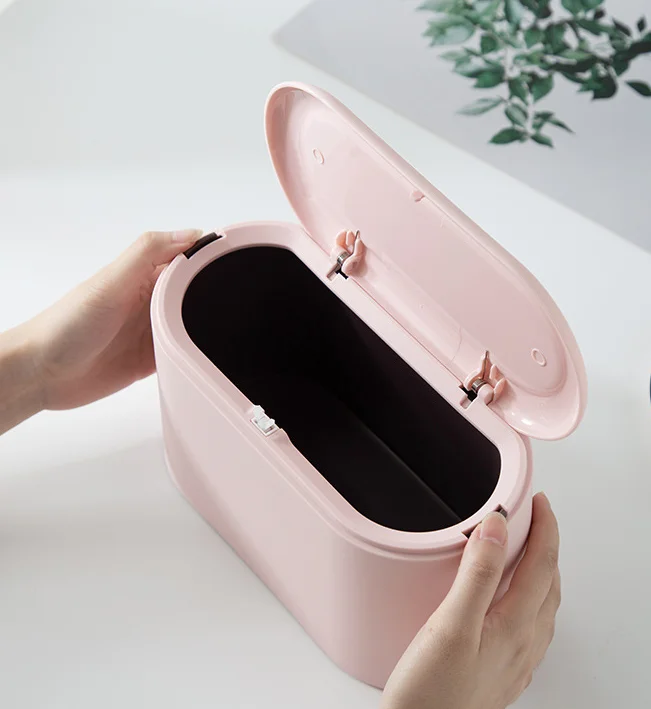 Mini Trash Can with Lid Counter Garbage Lint Bin for Bathroom,Office,Kitchen,Desk,Coffee Table