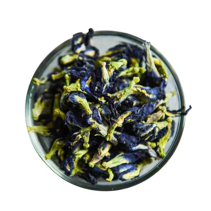 
Wholesale natural herbal slimming flavored edible tea Dried Blue Butterfly Pea Flowers with private label 