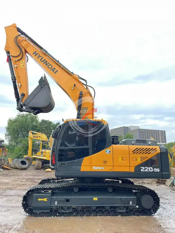 Hyundai 220 used excavator secondhand excavadora backhoe  22 ton in stock crawler digger hydraulic machine low price cheap