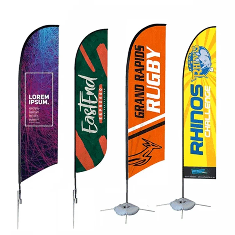 Promotion Custom Feather Beach Flag High Quality Outdoor Advertising Decoration Banner Flags For Tires Sale