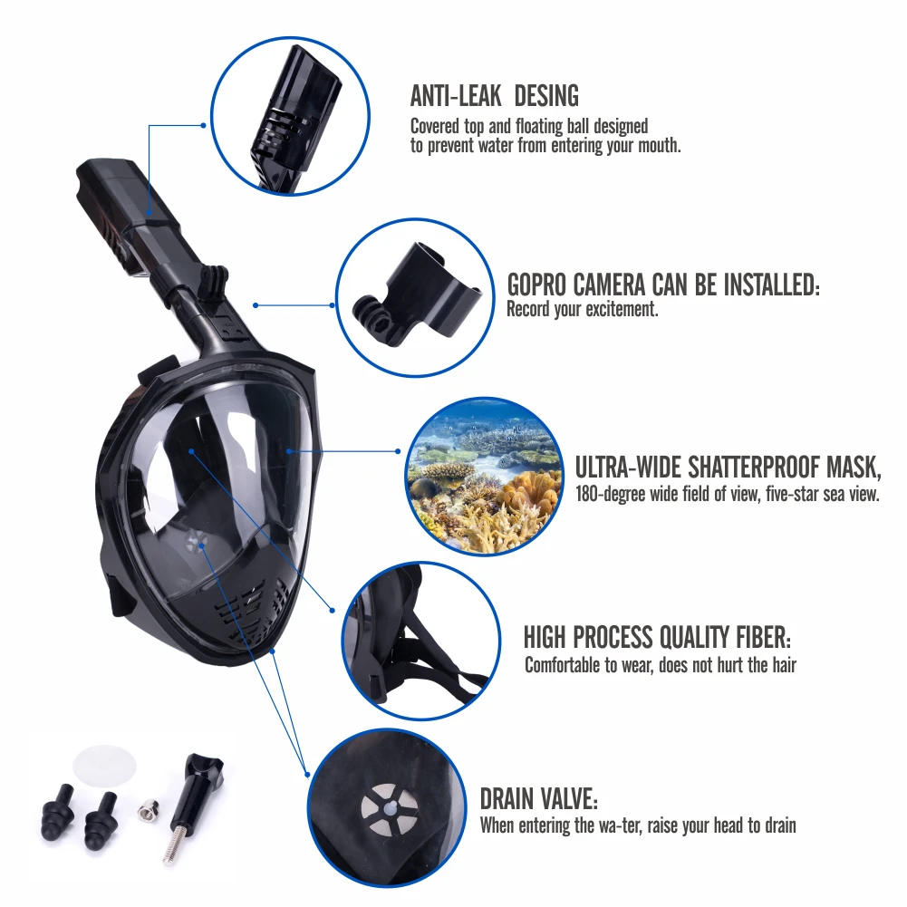 Hot selling gopro diving mask full face with tube