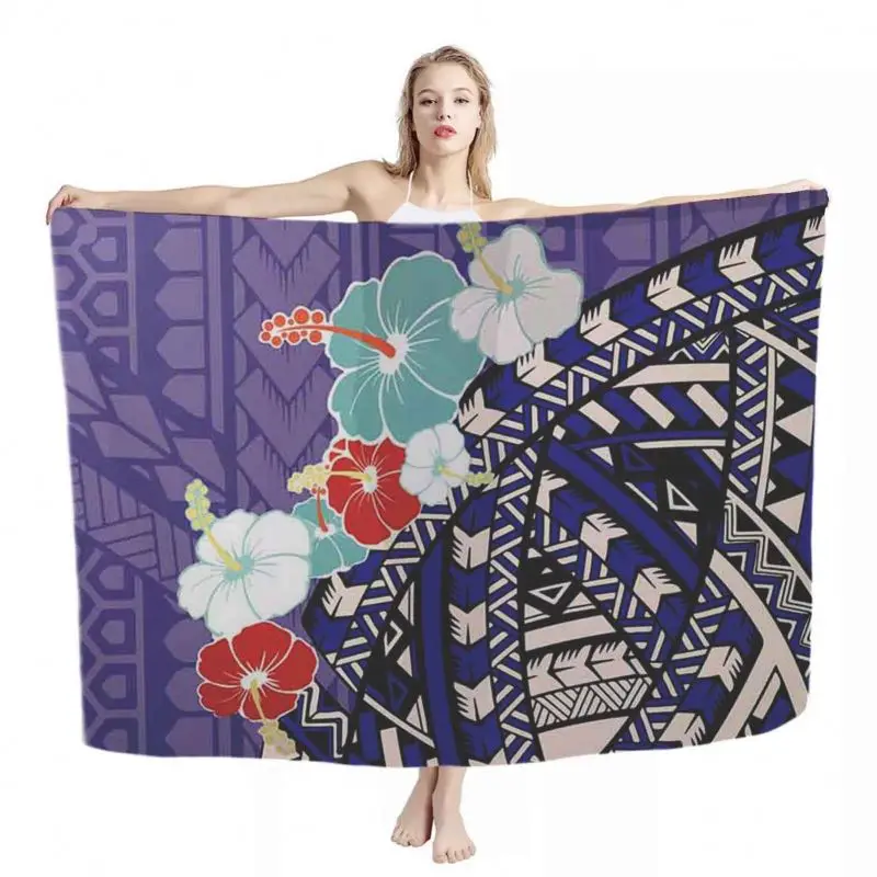 Custom Your Logo/Image/Design/Name/Text/Photo 3D Print Hawaiian Sand Free Beach Towel Sarong Scarf Wholesale or Dropshipping