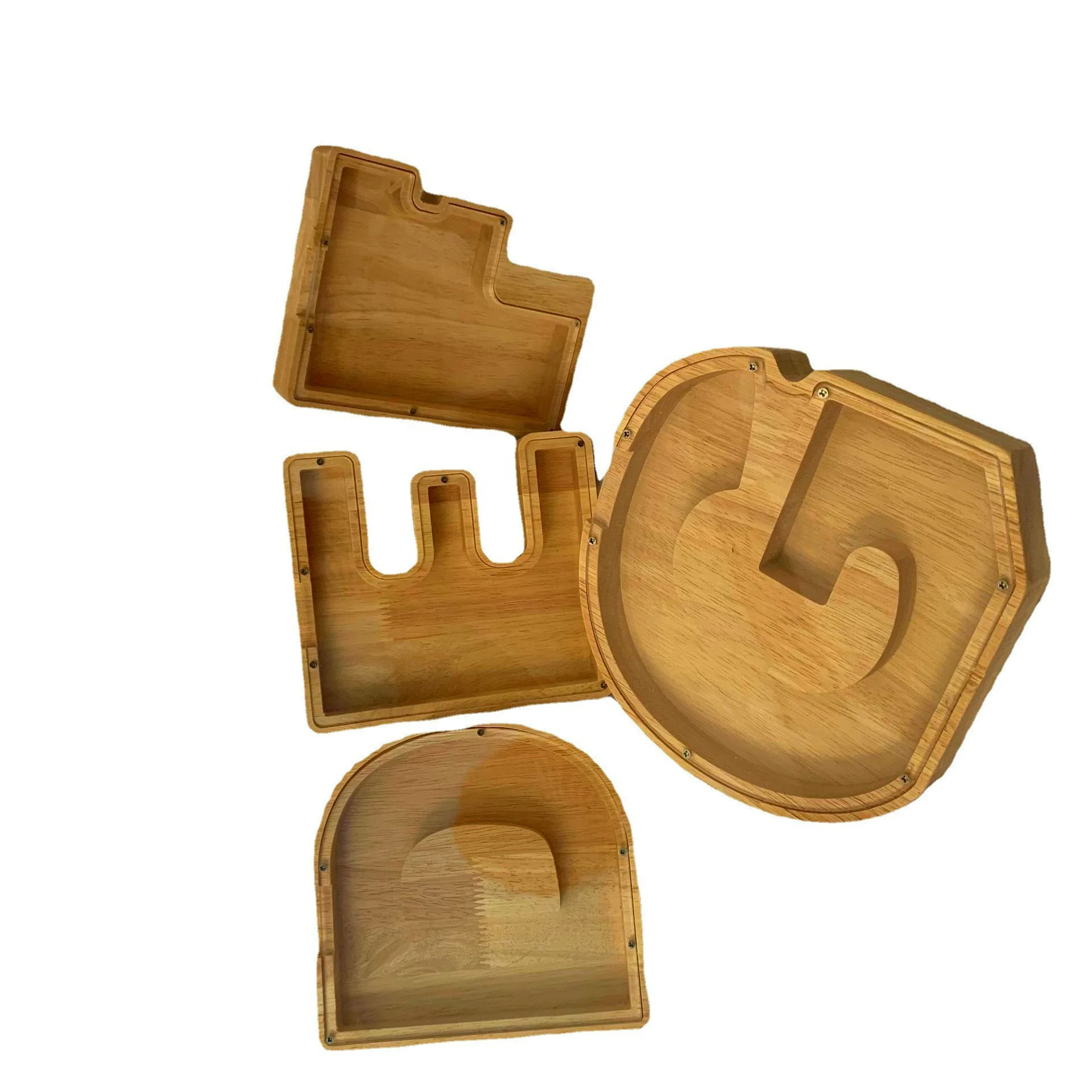 Personalized Letters Coin Bank Money Bank, Text Engraved Money Box Wooden Piggy Bank Gift for Kids, Christmas Birthday Gift Home