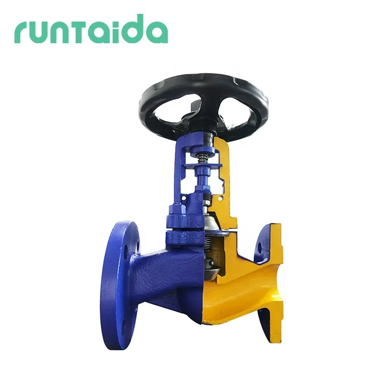 DIN 2inch PN40 stainless steel Cast Steel flange bellow seal globe valve