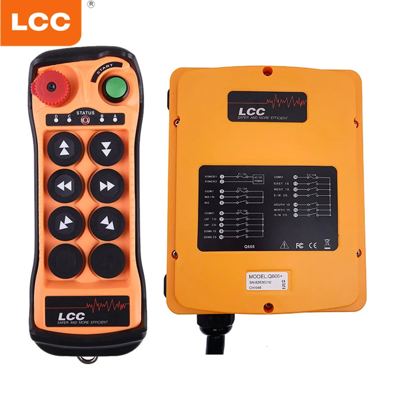 Q606 6 buttons double speed AC/DC 24V-48V wireless transmitter & receiver hoist crane remote controls