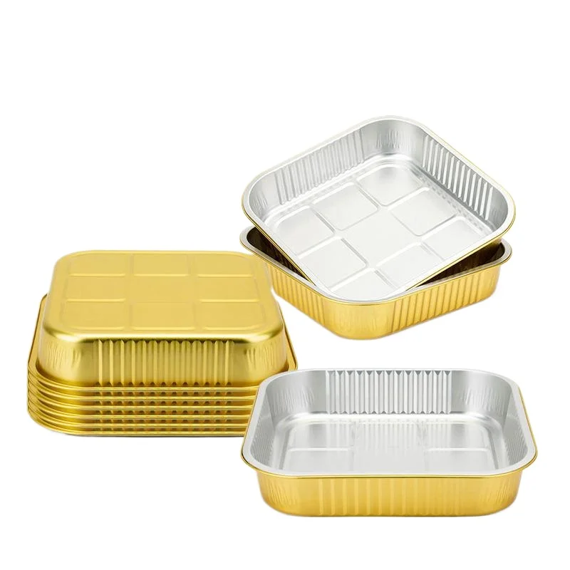 Square Disposable Hot selling Aluminium Food Aluminum Foil Baking Pans Containers Tray With Lids