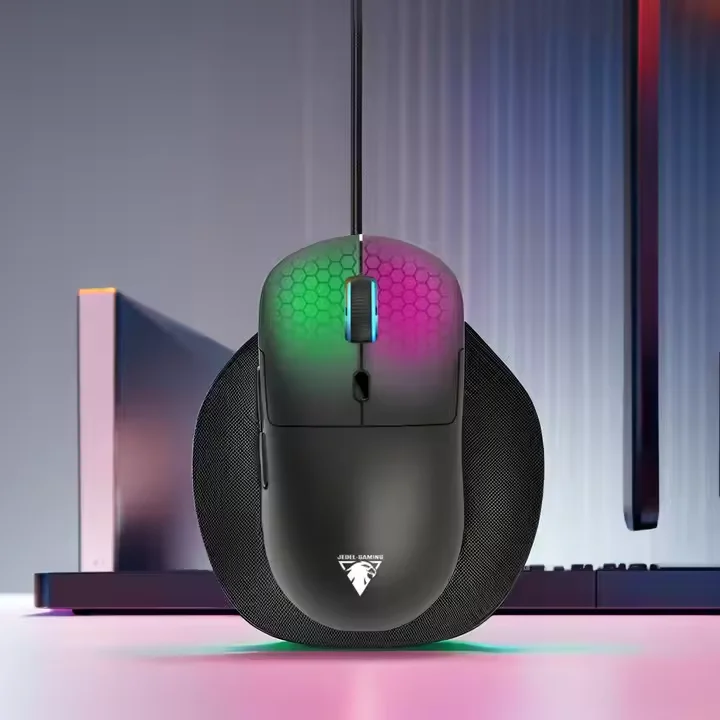 Игровая проводная мышь Jedel 7D легкая 12400 DPI RGB с подсветкой USB Проводная игровая для ноутбука Настольная