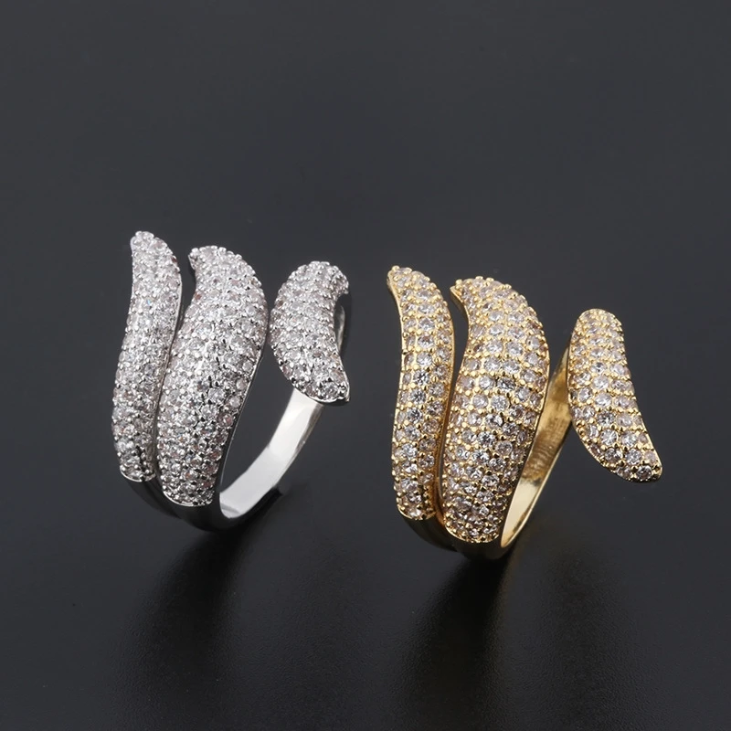 
Seven.A SAR7322 Manufacturer direct creative geometric exquisite gift color zirconium opening adjustable custom ring ladies 
