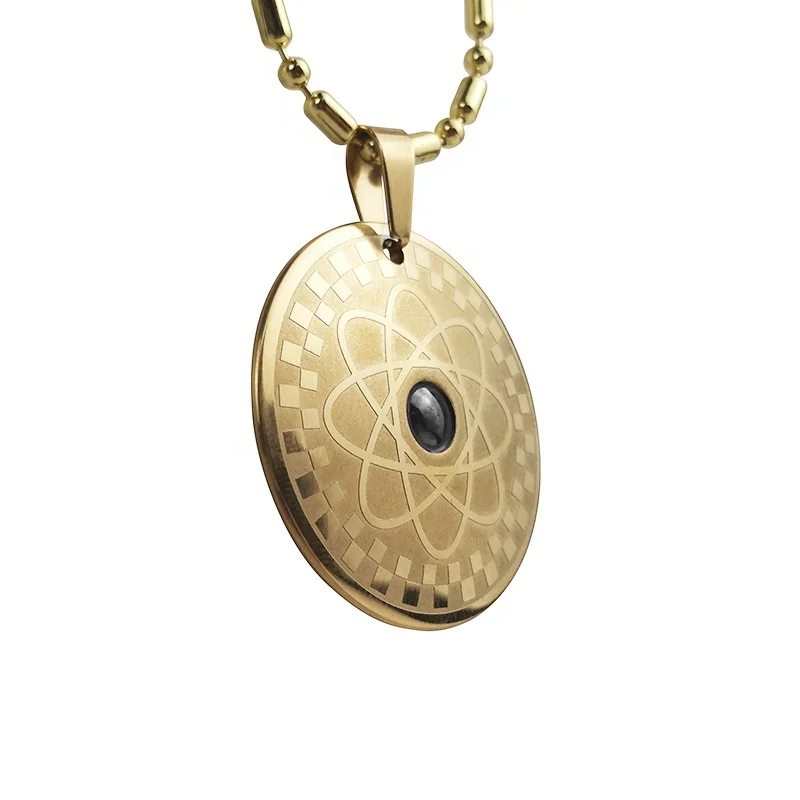 
High quality quantum scalar energy health pendants magnets quantum energy pendant gold with negative ion Customize logo 