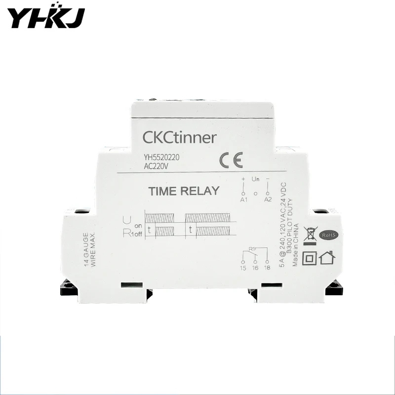 Star delta time relay YH5520220 220v/380v motor Star delta start controller time adjustable guide rail type