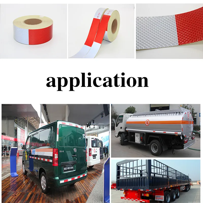 Silver Red White Yellow And Black Dot Tc Vinyl Vehicle Truck Tire Sticker Auto Warning Solar Reflective Tape