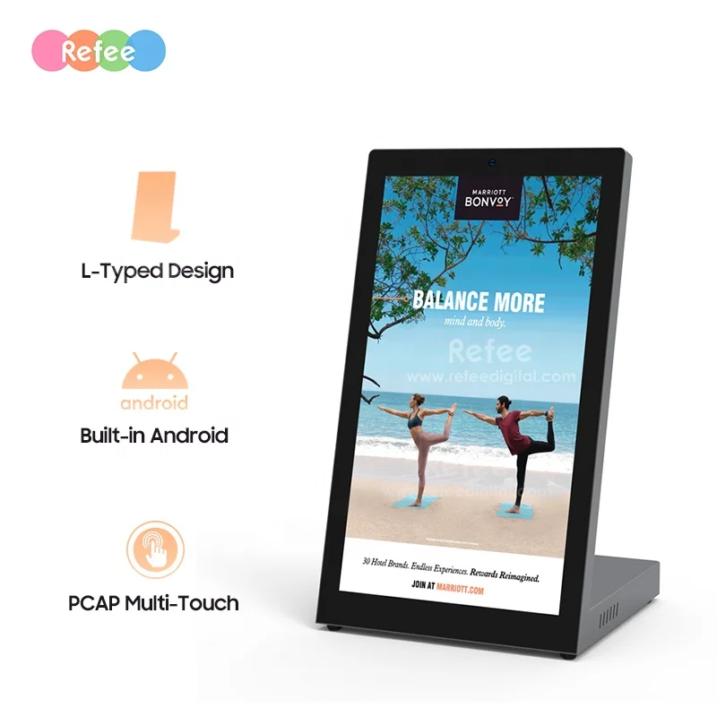 Portable Table Top Touch Screen Watch Display Stand Monitor Battery Kiosk Digital Display for Menu 13.3inch 15.6inch