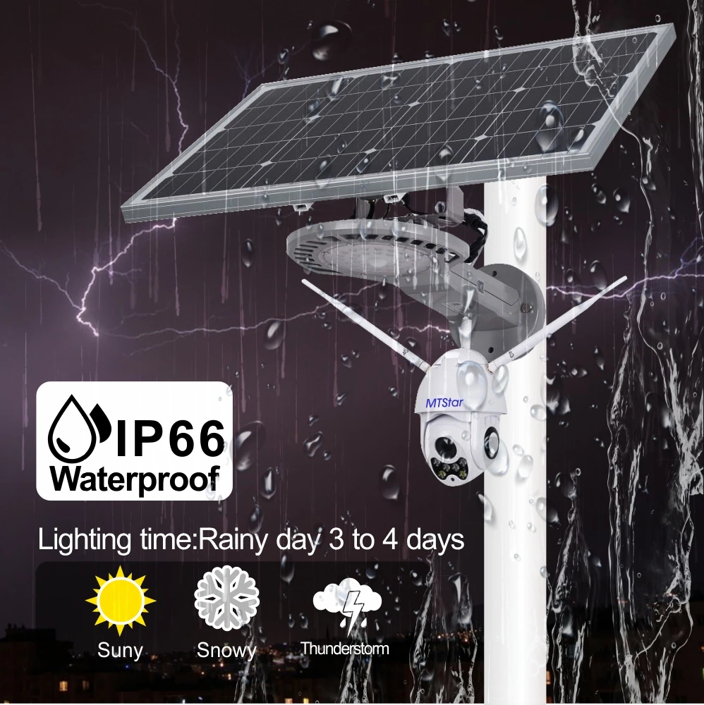 3mp outdoor solar street light solar camera no need to charge solar charging lasts 3-4 days Camera Solar Street Light
