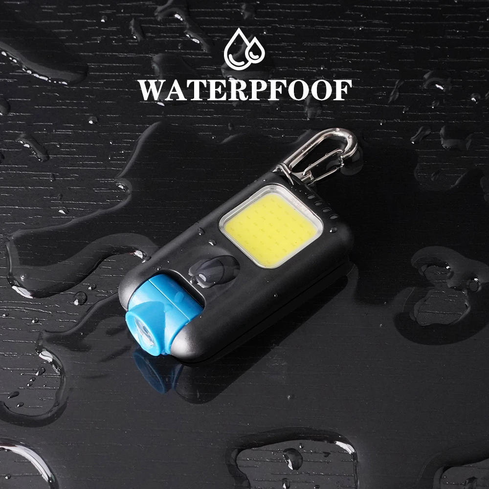Bright Mini Keychain Flashlight USB Rechargeable Small Keychain Flashlight With 6 Lighting Clip-on Pocket Light For Outdoor