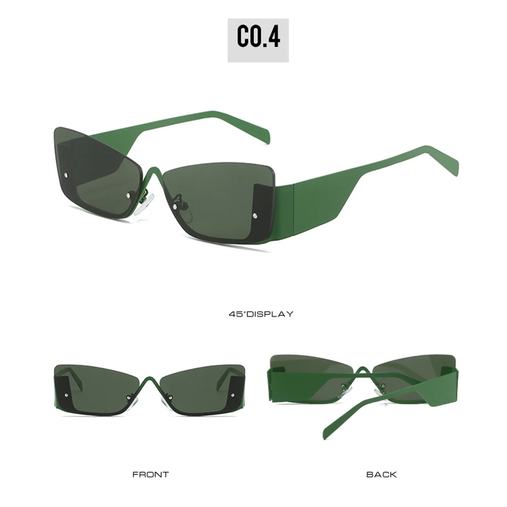 SPARLOO 10615 metal alloy half frame ce square small size men rimless cat eye sunglasses luxury brand rimless eyewear