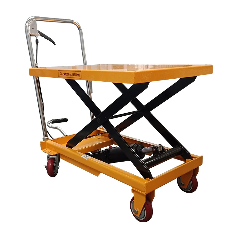 350kg durable hydraulic hand platform easy operate foldable lifting machine small movable work lift tables for sale