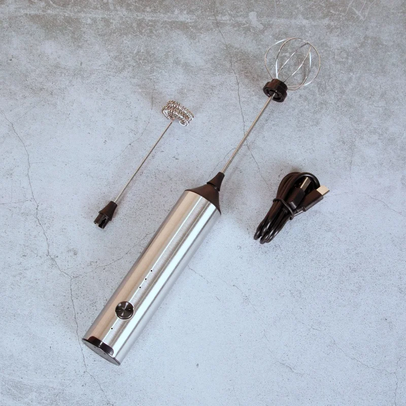 Powerful Stainless Steel Handheld Milk Frother Luxe Coffee Mixer with Custom Logo Battery Operated Foam Maker