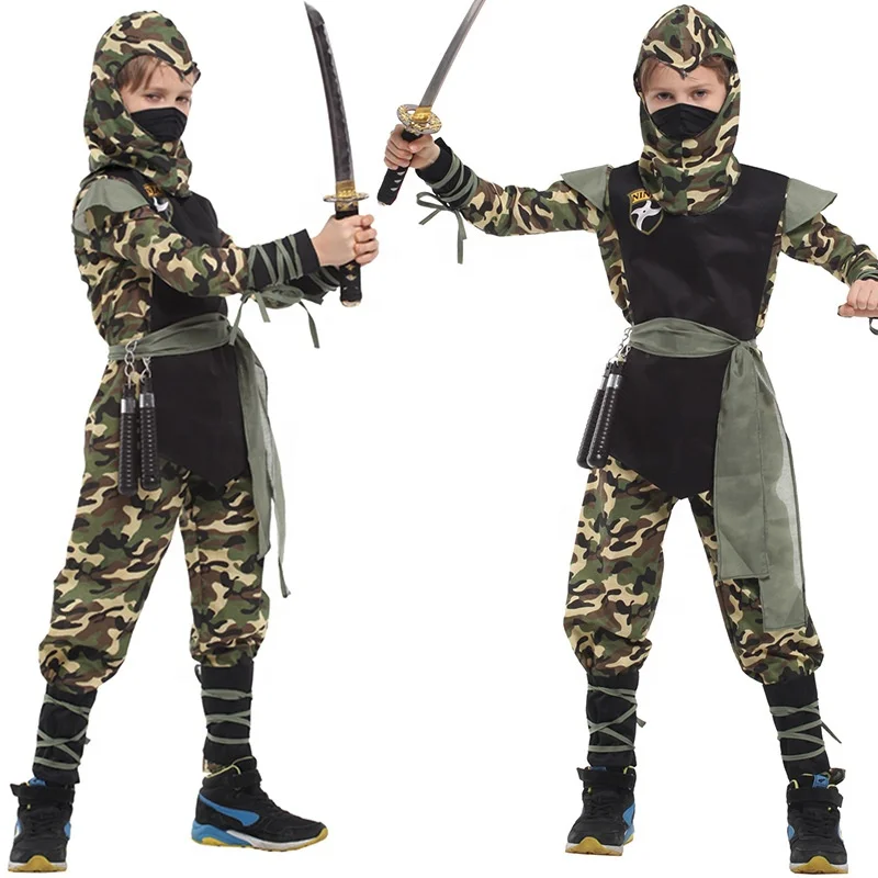 Boys Halloween Anime Costume Kids Ninja Cosplay Superhero samurai warr Set Boys Ninja Costume