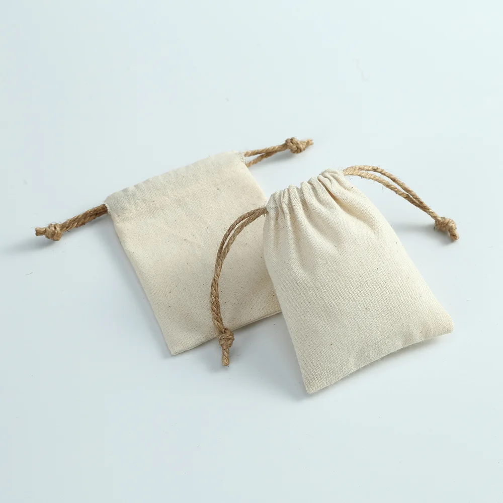 Custom cotton envelope pouch  Burlap Jewelry Packaging Pouches Wedding Party Candy Bag Present Mariage Jute Drawstring Gift Bag