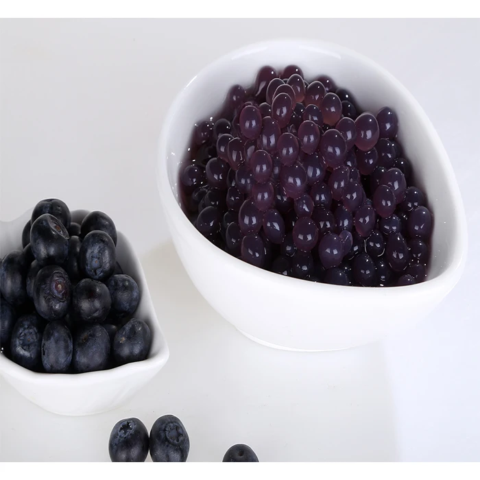 BODUO blueberry Flavored  Popping Boba 12 Buckets * 1 KG Individually Packaged Beverage Ingredients Bubble Tea Supplier