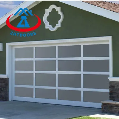 ZHTDOORS Corrosion and wear resistance 16x7 frosted commercial car wash insulated glass garage doors 10x10