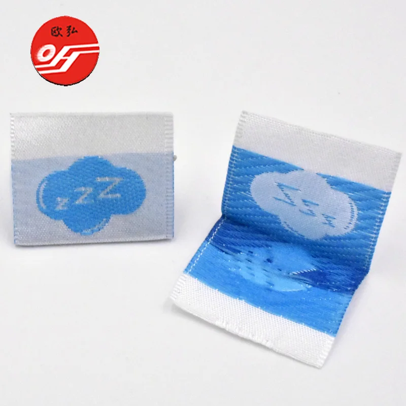 hot selling  woven label for clothing satin woven label customize woven label heat transfer
