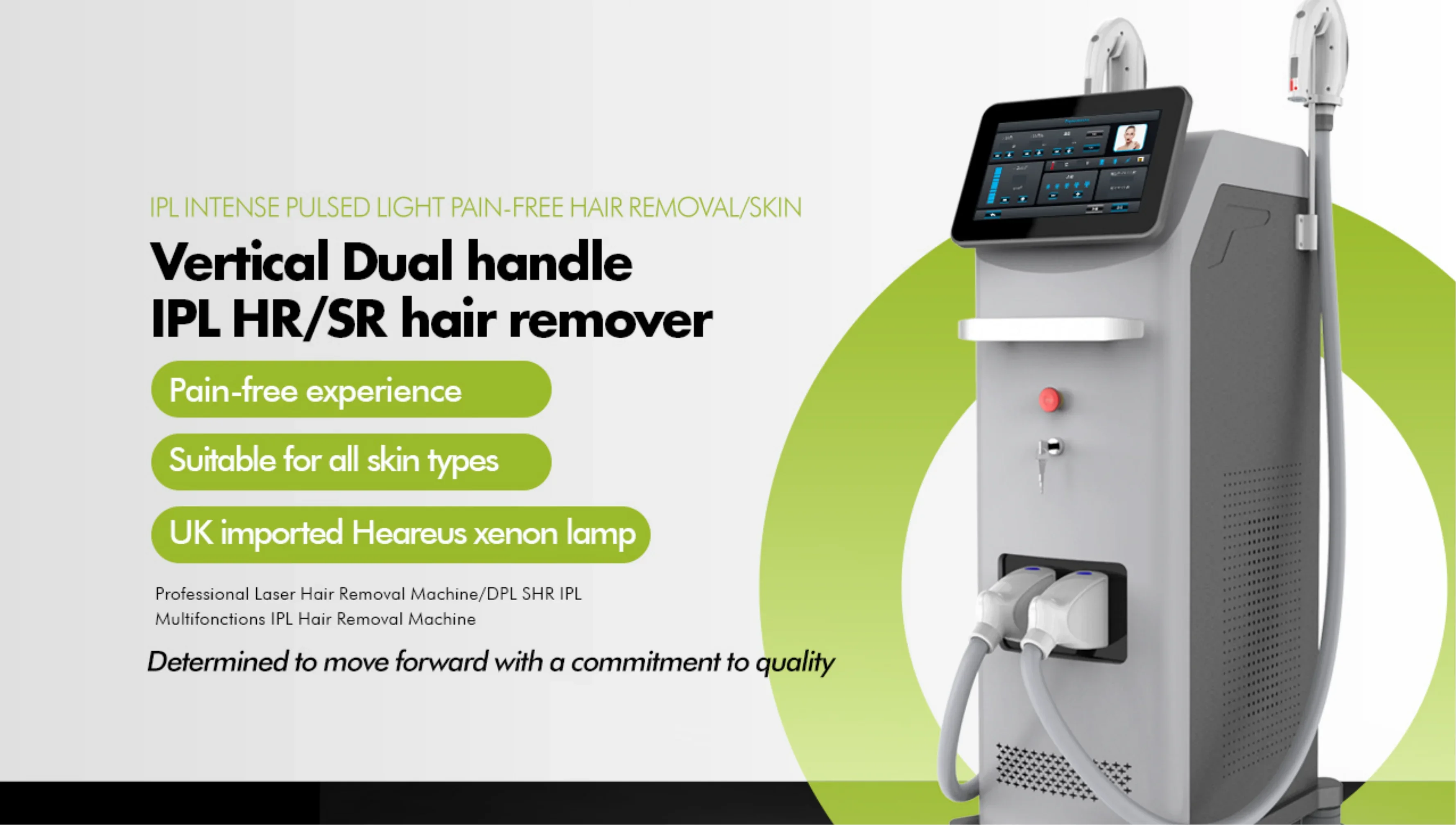 2024 Vertical Dual Handle IPL HR/SR Hair Remover Suitable for All Skin Types Hair Removal Machine