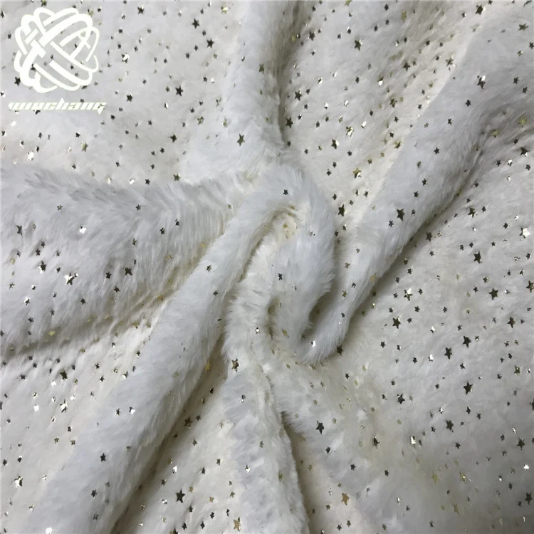 Wholesale Hot Sale White Plush Artificial Fur Fabric Sequins Fabric Rabbit Faux Fur For Garment
