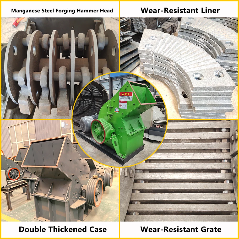 Diesel driven hammer crusher is suitable for gold mining 10 tph good finished product granularity hammer crusher