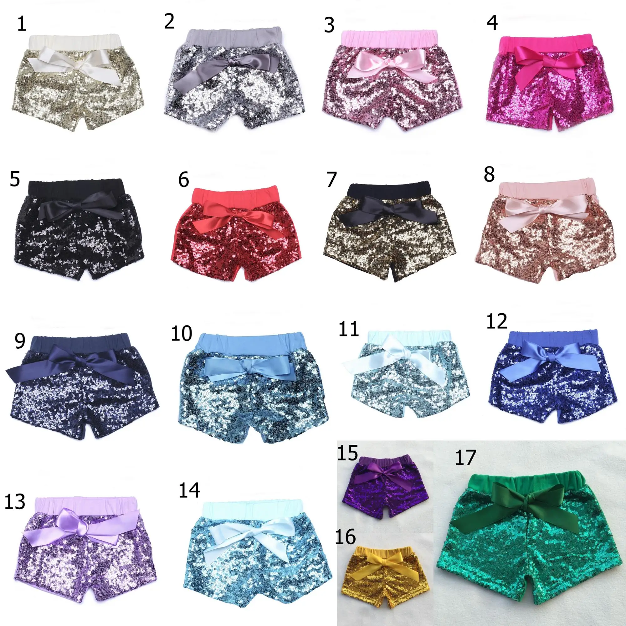 Hot selling  Baby bloomers Toddler glitter Short infant Children Solid Color capris girls sequin Shorts