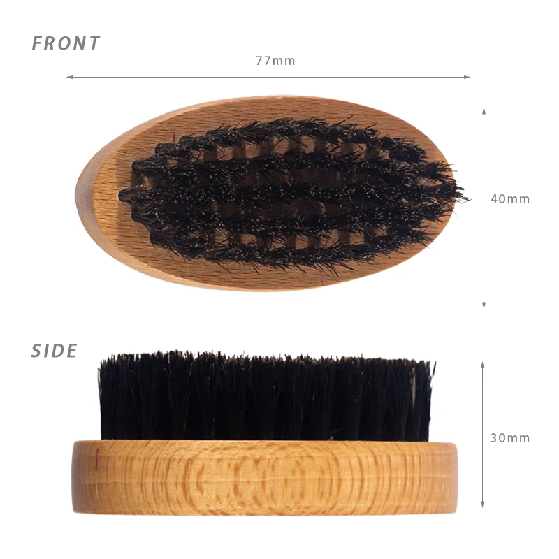 China Supplier beard brush costum logo round beard brush boar