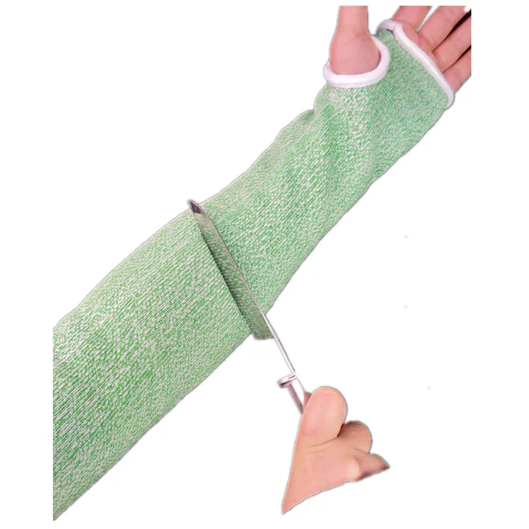 DIBEIREN  GREEN Hole Level 5 Protection Cut Resistant Safety Knife Protective Arm Guard Sleeves