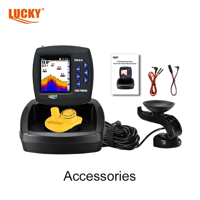 Lucky FF918C-T   cable sonar sensor 180m  boat fish finder