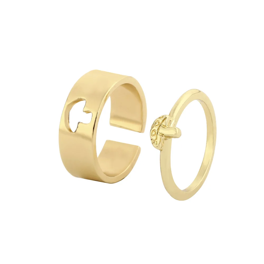Eico New Designer 2022 A Pair Cute Mushroom Matching Couples Rings Gold 18k Statement Adjustable Open Rings Sets For Women