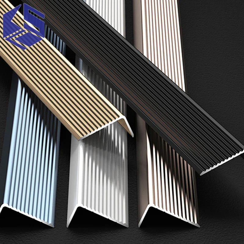 Aluminum alloy stair step non-slip strip step lining corner sealing strip