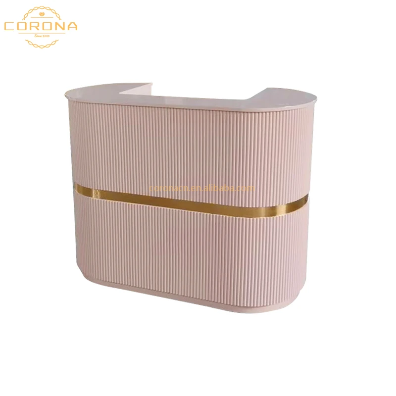 Современная Розовая белая небольшая стойка регистрации салон