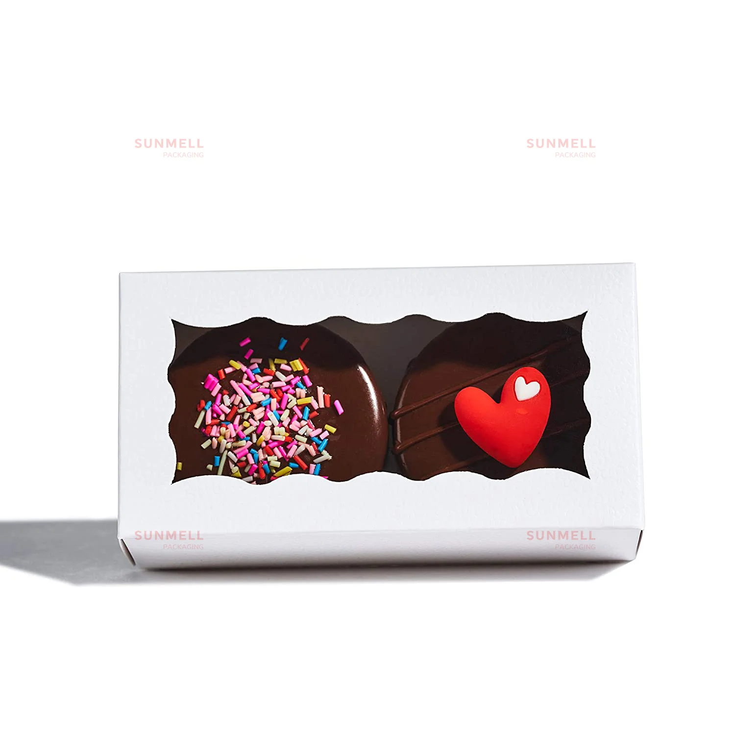 Custom Logo Small French Macaron Box Packaging White Cheap Mini Macaron Box With Clear Window