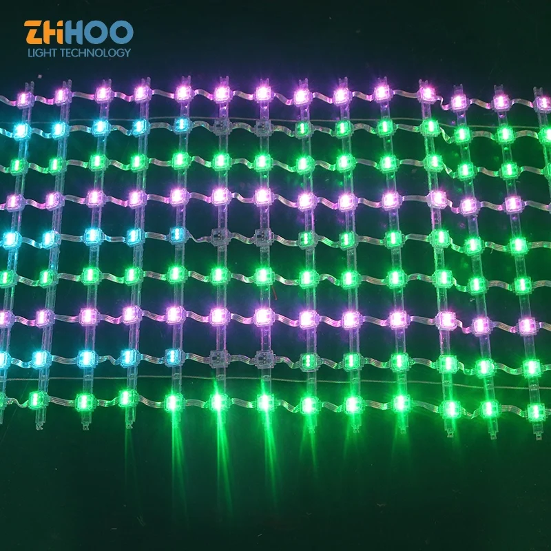 P31.25/P40/P50/P55/P60/P80/P100 Flexible Building Facade Lighting Folded LED Curtain Outdoor Landscape Soft LED Mesh Screen